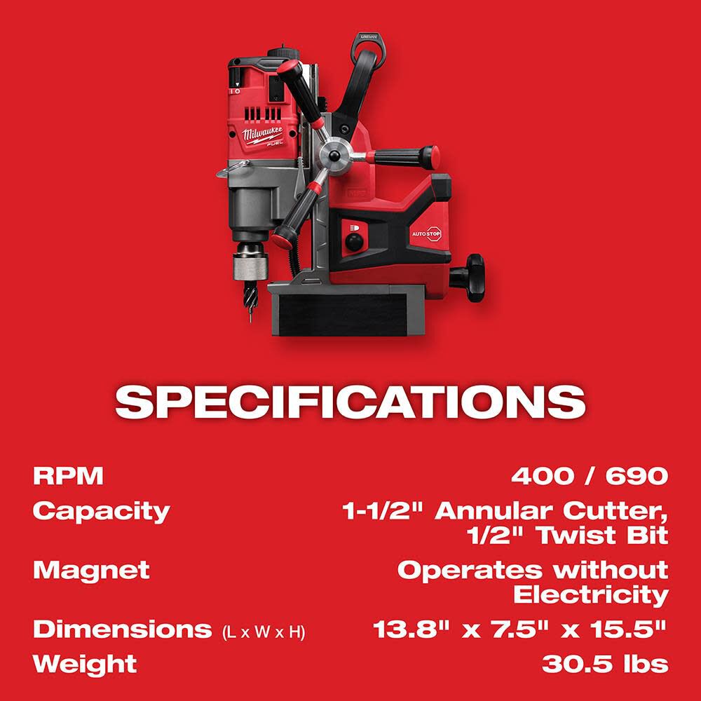 Milwaukee battery powered mag drill deals