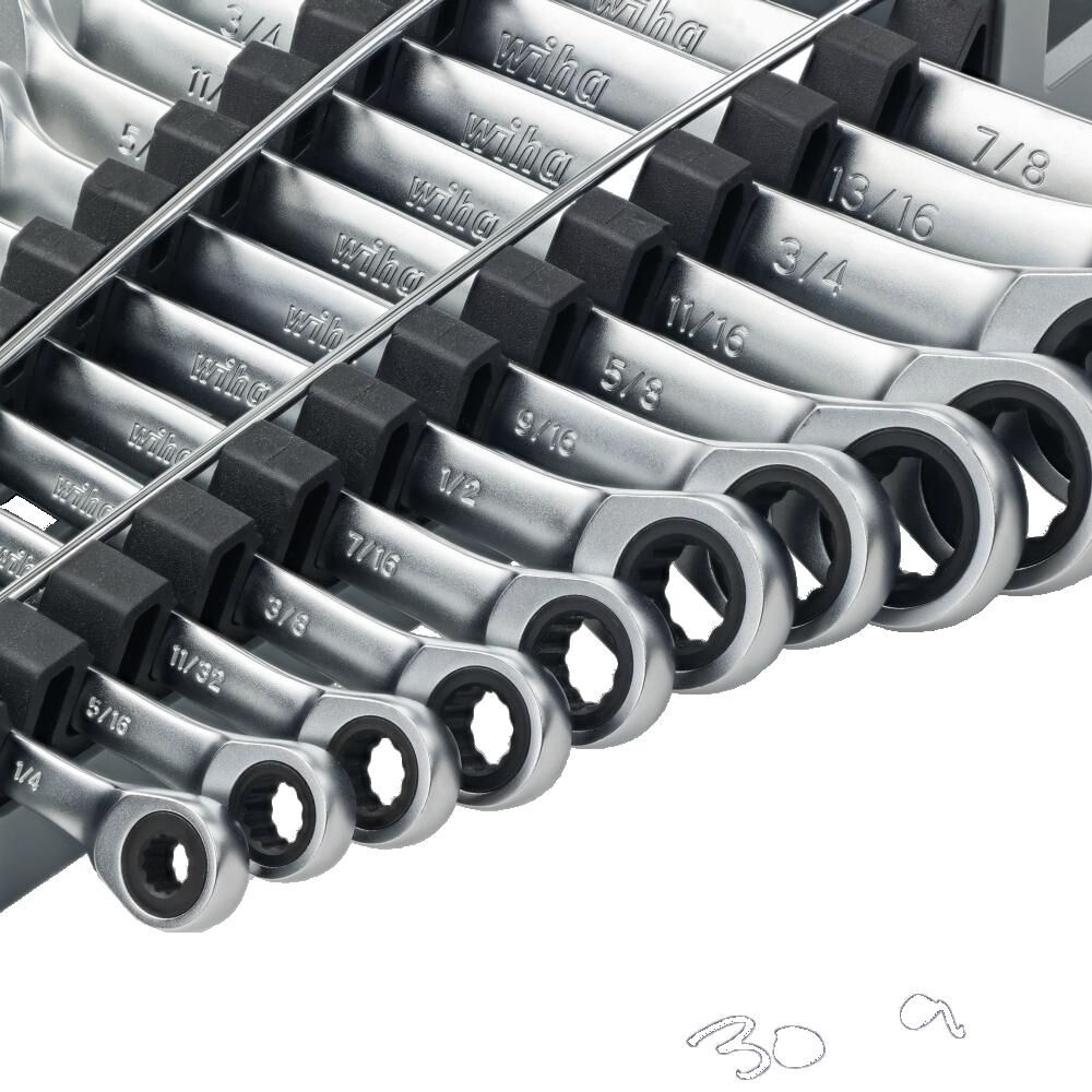 Wiha Combination Ratchet Wrench Set, SAE, 12 Pieces, large image number 3