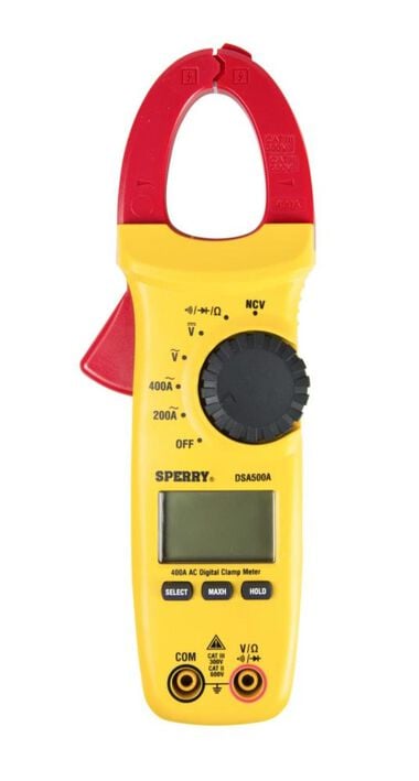 Sperry Instruments Clamp Meter Snap-Around Digital LCD 5-Function AC Current AC/DC Volt Resistance Continuity 9 Auto Range 400-Amp 1 Each