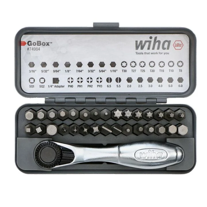 Wiha GoBox Standard Bit Set with Mini Ratchet 32pc