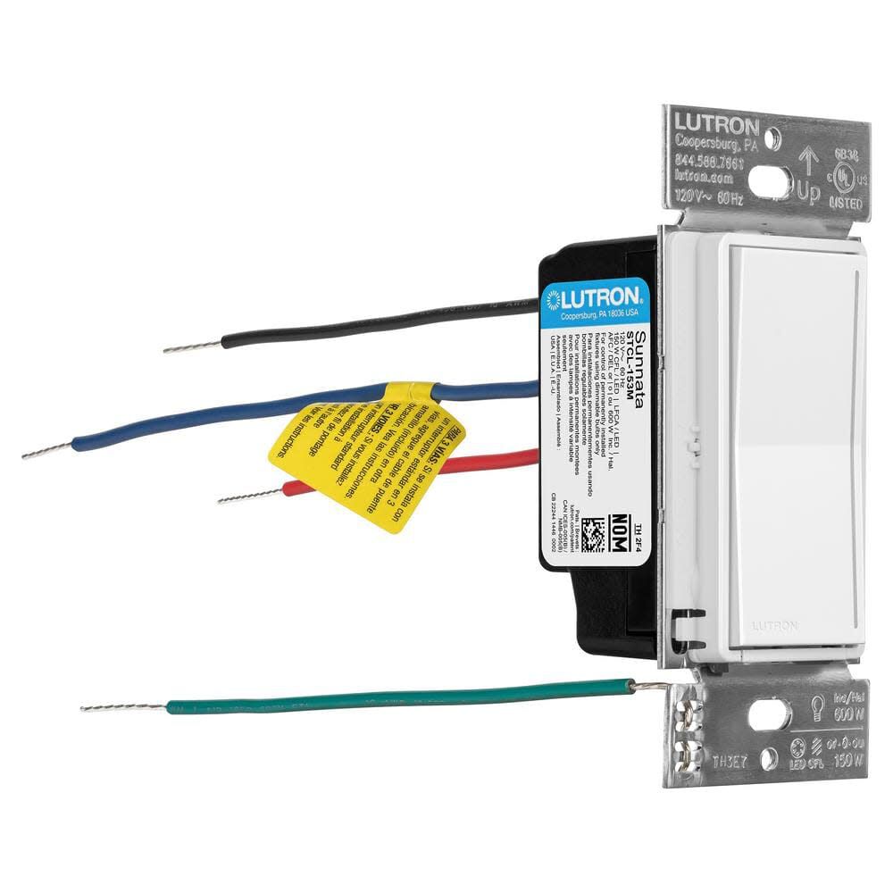 Lutron Sunnata LED+ 120V 150W 1.25A 1P Gloss White 3-Way Dimmer Switch, large image number 7