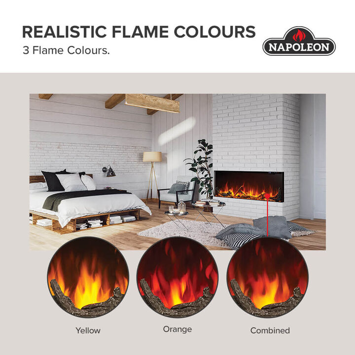 Napoleon Astound 74 Inch Black Single-Sided FlexMount Electric Fireplace, large image number 7