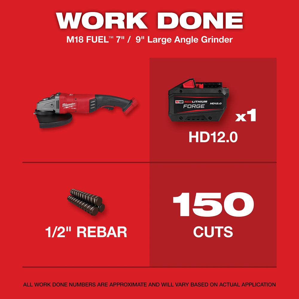 Milwaukee M18 FUEL 7 in. / 9 in. Large Angle Grinder (Bare