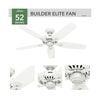 Hunter Fan Builder Elite Ceiling Fan 52in Indoor Snow White, small