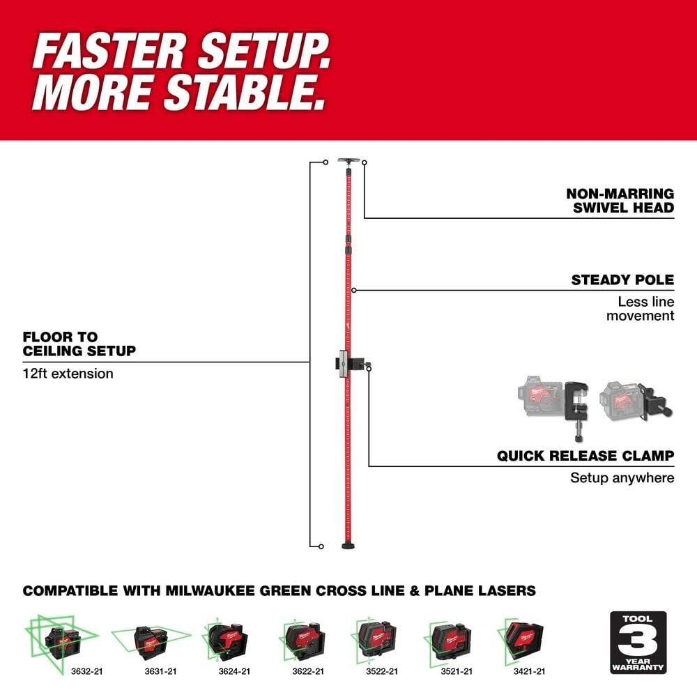 Milwaukee 12 Telescoping Laser Pole 48 35 1511 Simolary simolary.com 6