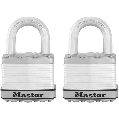Master Lock Padlock 2in Steel Keyed Alike Dual Ball Bearing 2pk