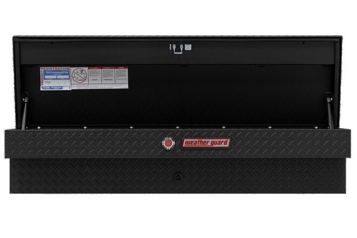 Weather Guard 56in Lo-Side Truck Tool Box Aluminum Textured Matte Black, large image number 1