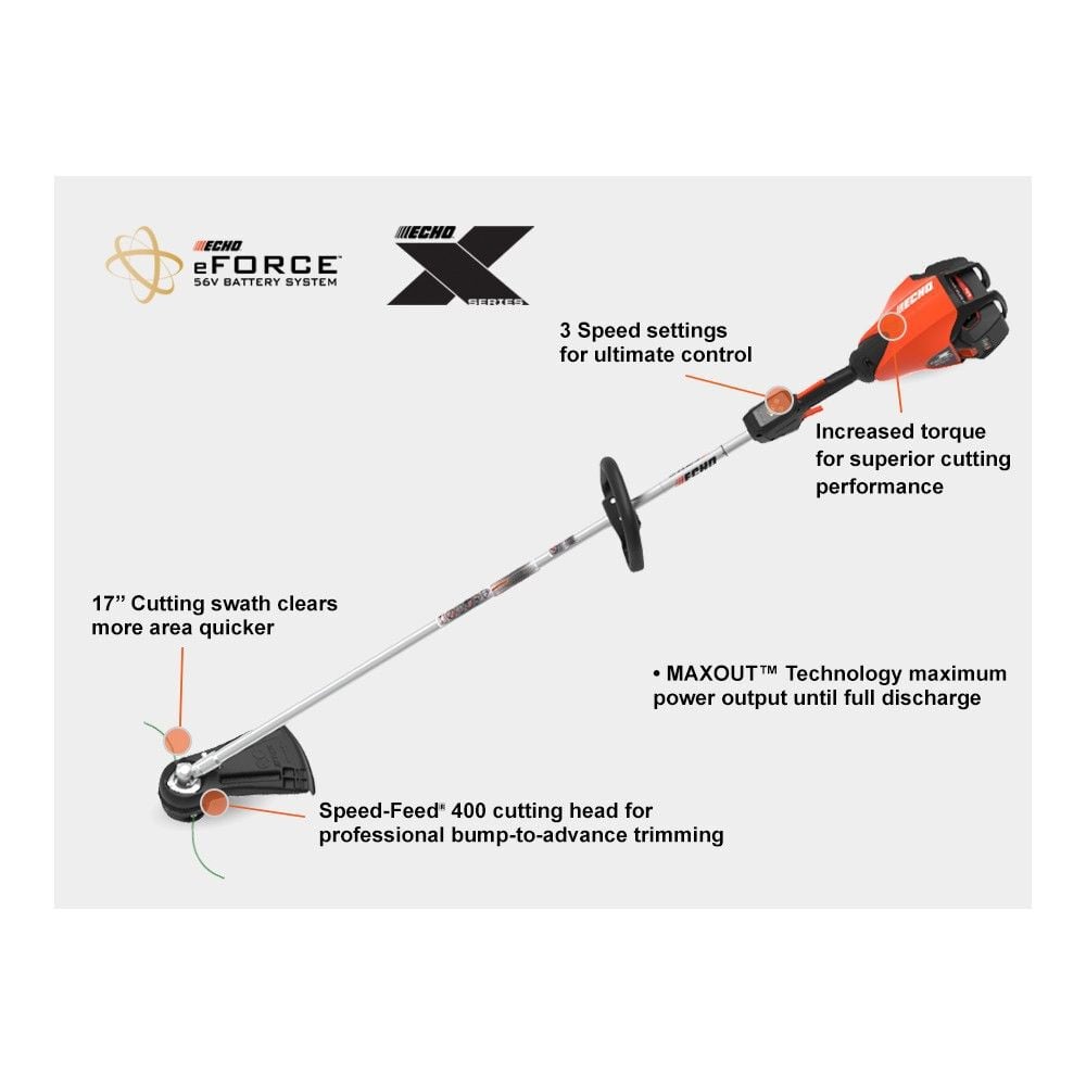 Echo 56V 17in String Trimmer Battery Powered Straight Shaft 5Ah Kit, large image number 4