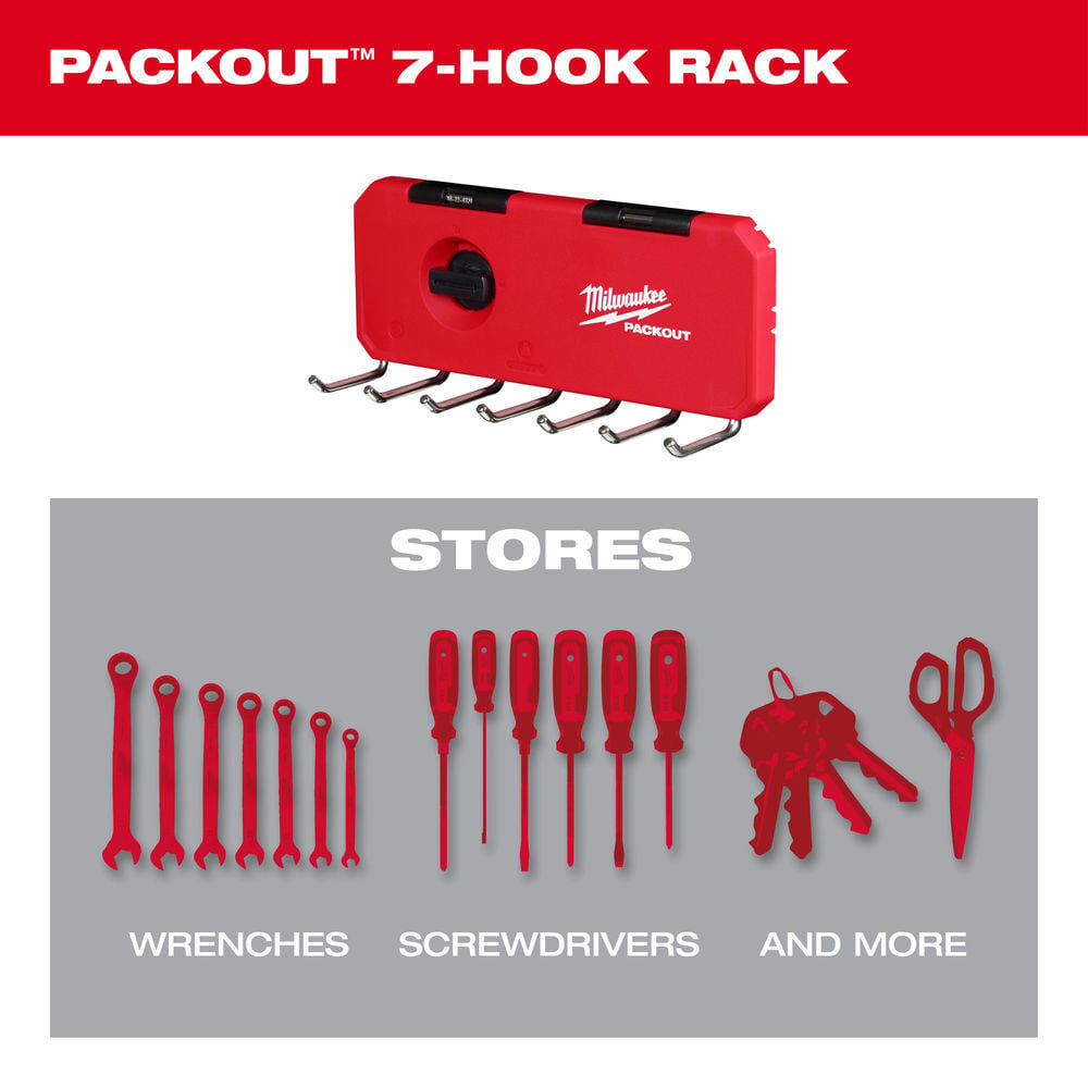 Milwaukee PACKOUT 7 Hook Rack, large image number 9