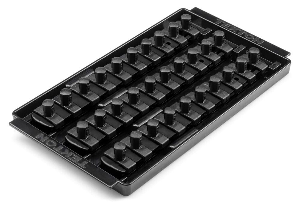 Tekton 30 Slot Universal Socket Organizer for 3/8 Inch Drive Sockets and Bit Sockets, Black – OST15230
