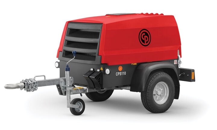 Chicago Pneumatic CPS110 110 CFM Portable Tow Behind Air Compressor with Kubota Engine
