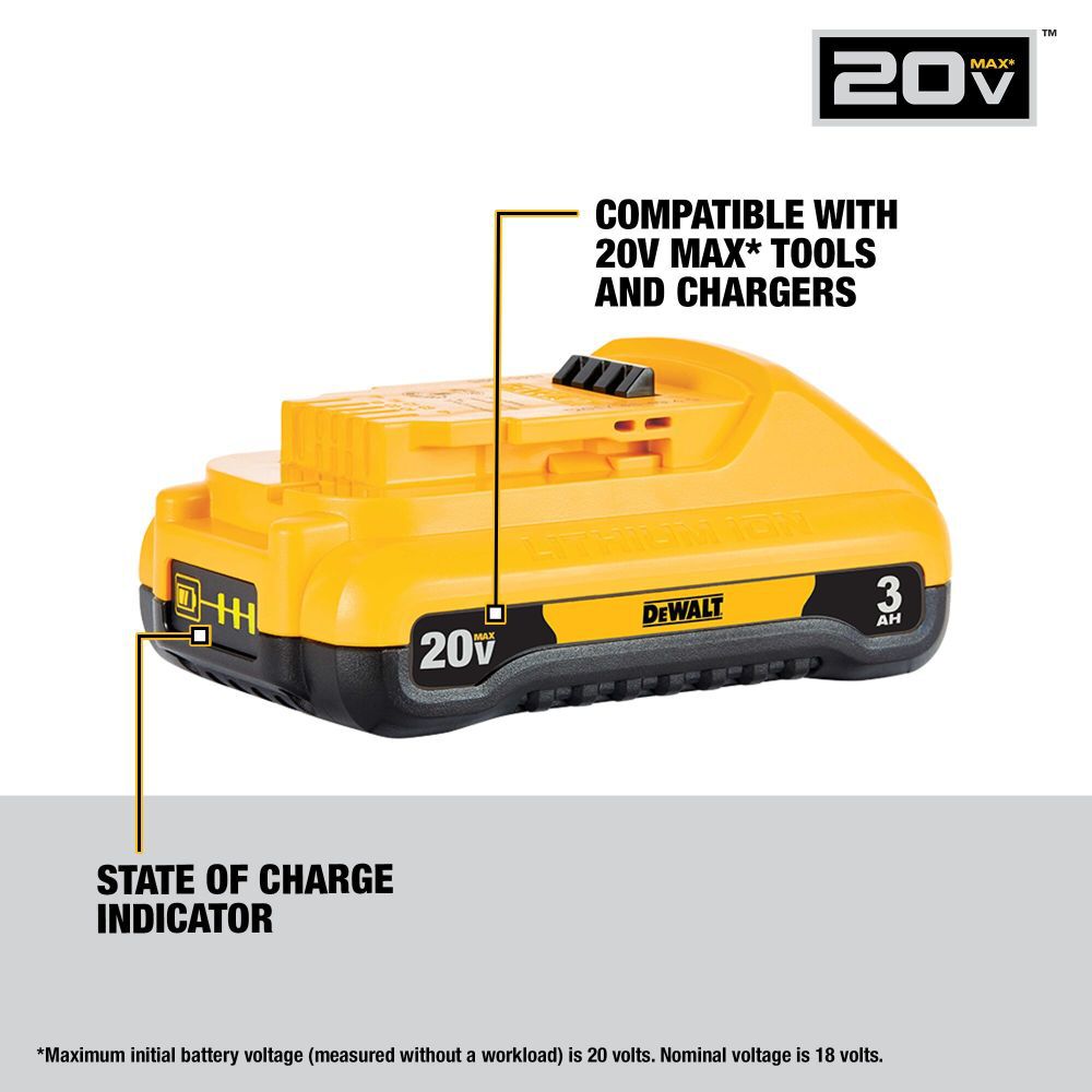 DEWALT 20V MAX Starter Kit with 3 Ah Compact Battery and Charger, large image number 4