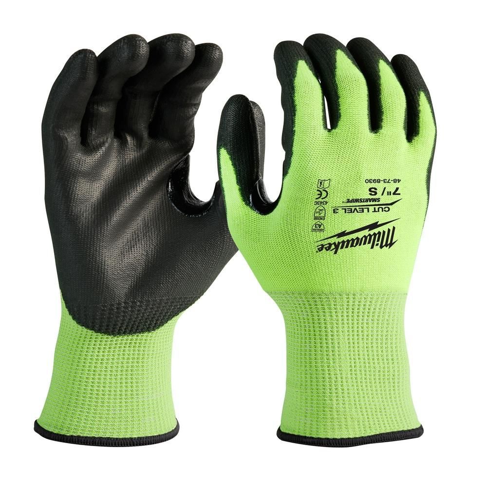 Milwaukee High Visibility Cut Level 3 Polyurethane Dipped - Size S - 48-73-8930