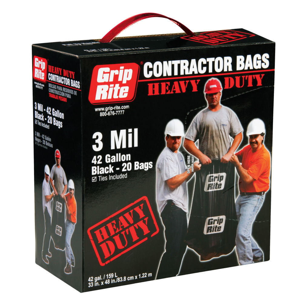 Grip Rite HD 3mil 42gal Contractor Garbage Bag, large image number 1