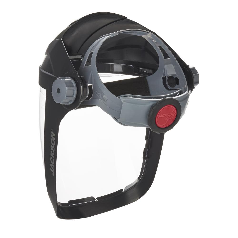 Jackson Safety Lightweight QUAD500 Premium Multipurpose Face Shield with Ratcheting Headgear Clear Tint Anti-Fog Coating Black, large image number 9