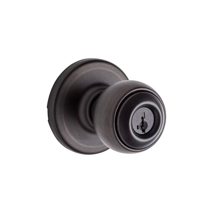Kwikset Venetian Bronze Security Keyed Entry Exterior Polo Lockset Knob, large image number 1