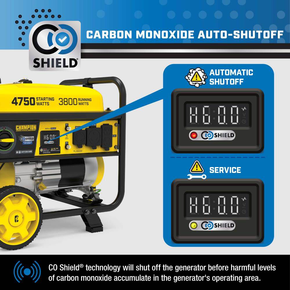 Champion Power Equipment 4750-Watt Gas Powered 50 State RV Ready Portable Generator CARB Compliant, large image number 3