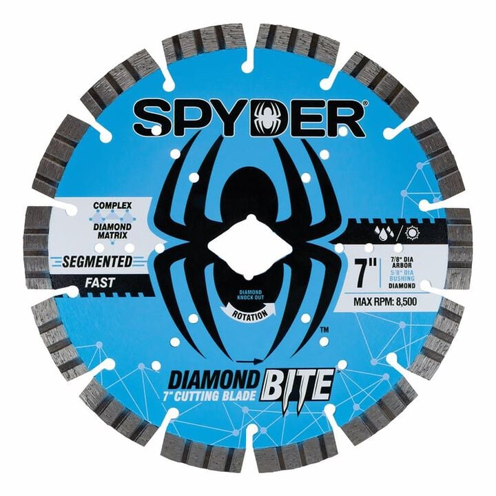Spyder 7 Inch Wet/Dry Segmented Rim Diamond Blade for Angle Grinders