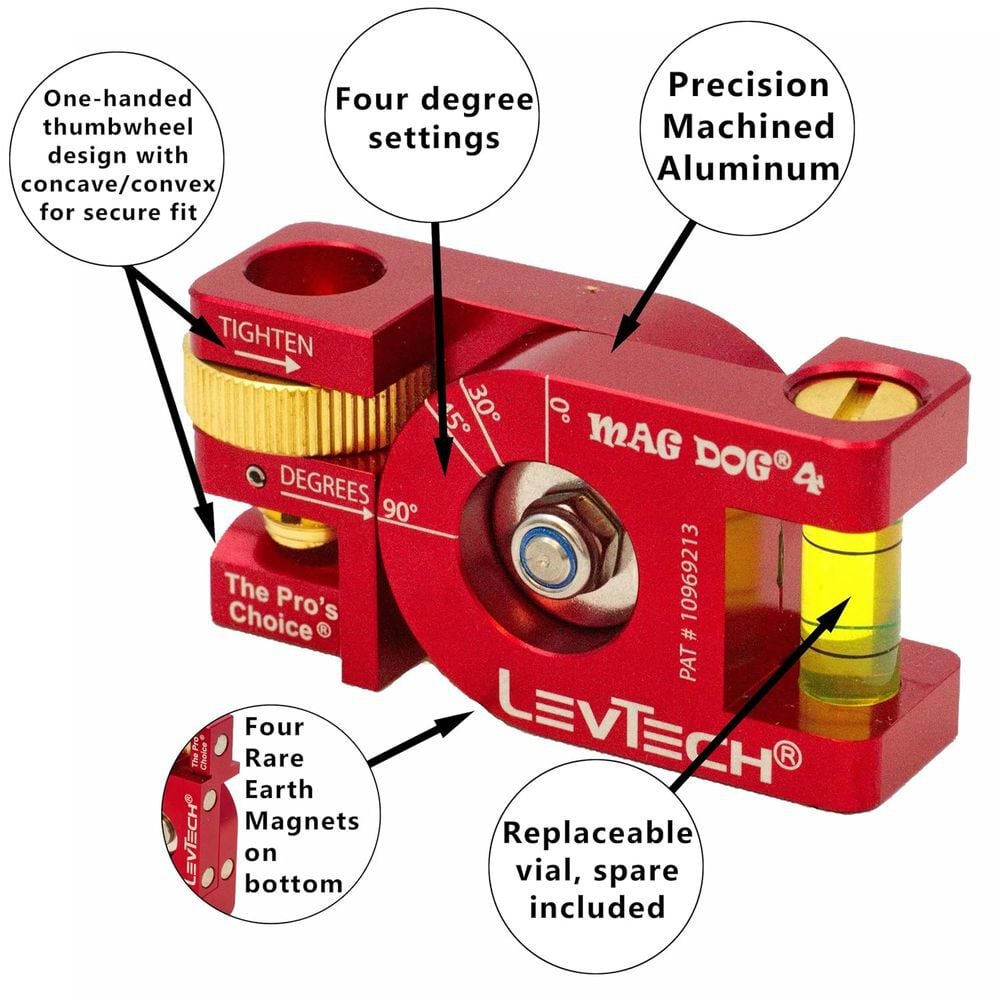 LevTech Mag Dog Red 4-in-1 Conduit Bending Level, large image number 6