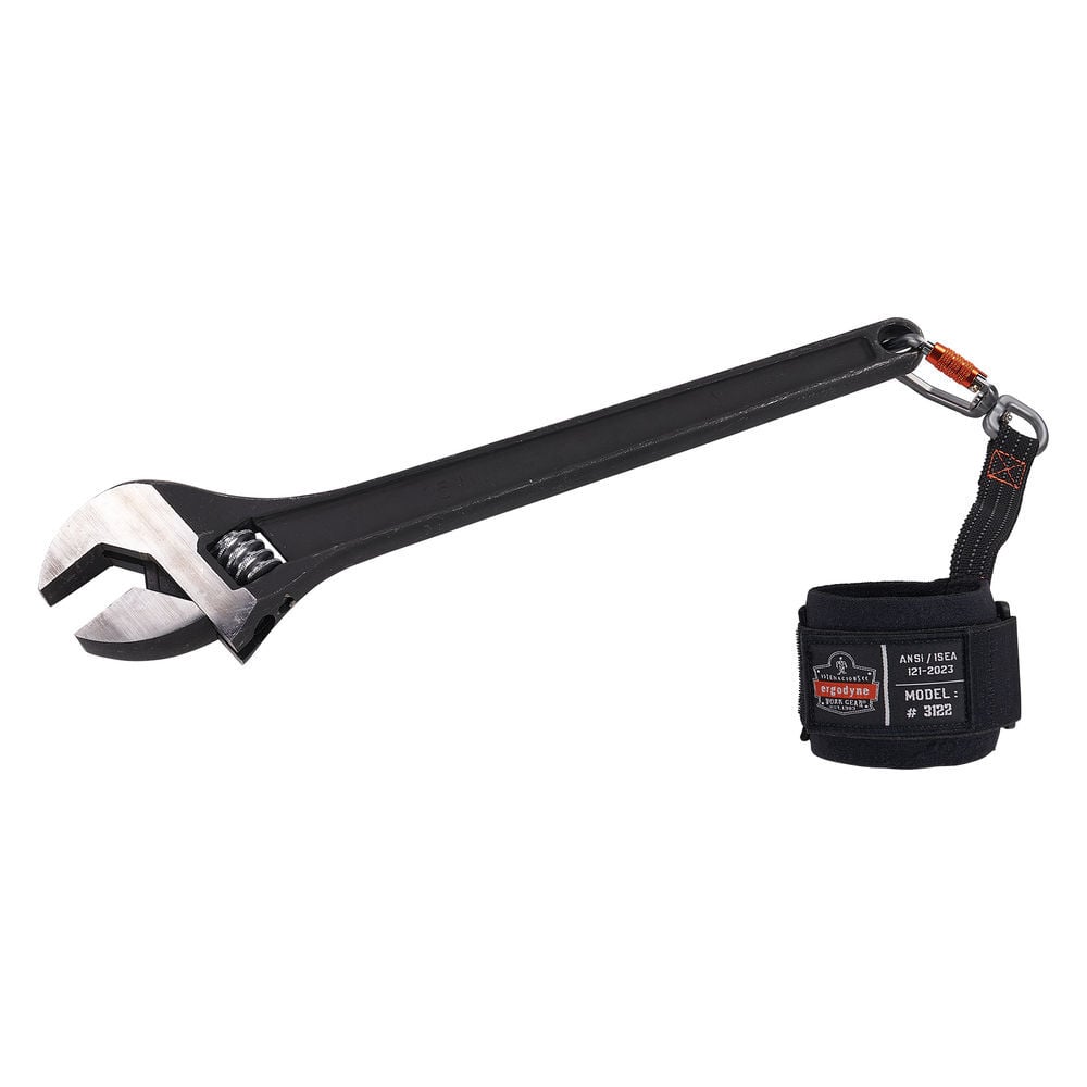 Ergodyne Squids 3122 Black Tool Lanyard - Wrist Pull-On Carabiner Anchor, large image number 9