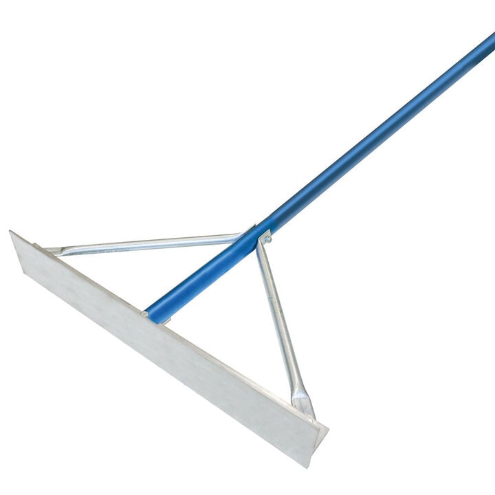 Kraft Tool Co 30 in Magnesium Smooth Blade Asphalt Rake with 7 ft Handle