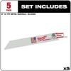 Milwaukee 6 in. 14 TPI Thin Kerf SAWZALL Blades 5PK, small image number 2