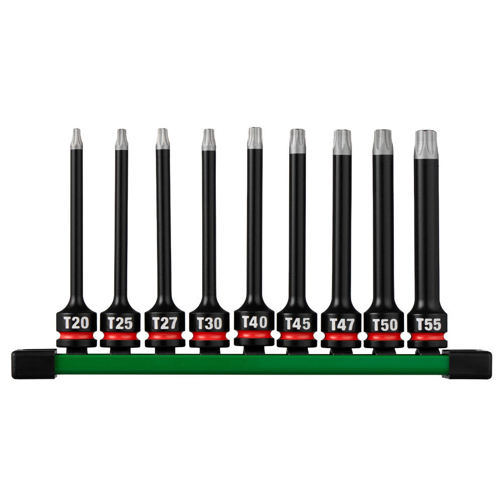 Milwaukee SHOCKWAVE Impact Duty 3/8 Inch Drive 4 Inch Torx Bit Socket Set 9 Pieces - 49-66-7262