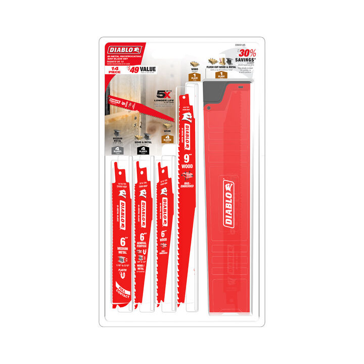 Diablo Tools 6 Inch 6/12 TPI Bi-Metal Reciprocating Blade for Rough-In/Scrolling, 200 Pack, large image number 1