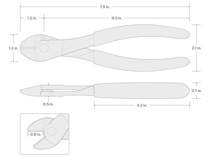 Tekton 7 Inch Diagonal Cutting Pliers, large image number 6