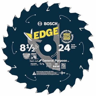 Bosch 8-1/2 In. 24 Tooth Edge Cordless Circular Saw Blade for General Purpose