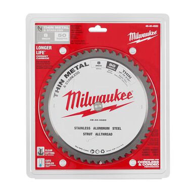 Milwaukee 8 in. 50 Teeth Dry Cut Cermet Tipped Circular Saw Blade, large image number 5