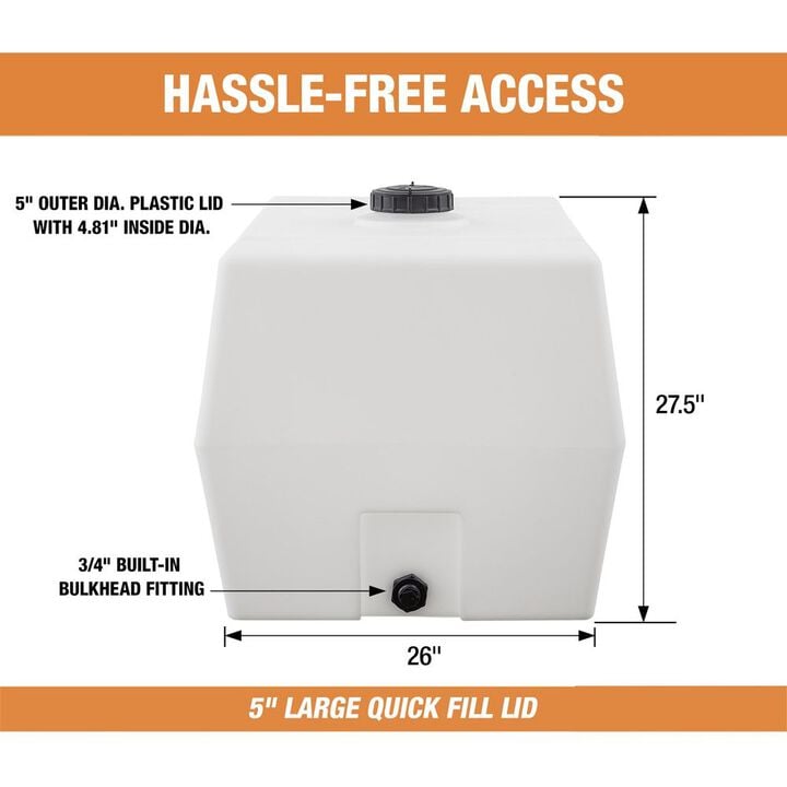 Buyers Products Company 100 Gallon Square Storage Tank - 38 Inch x 30 Inch x 29 Inch, large image number 4