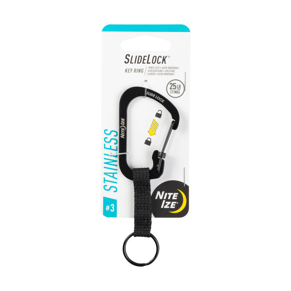 Nite Ize SlideLock Key Ring Stainless Steel Black, large image number 1