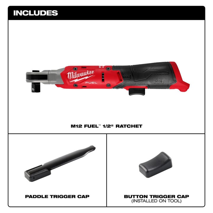 Milwaukee M12 FUEL 1/2 Inch Ratchet (Bare Tool), large image number 1