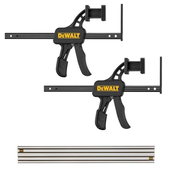 DEWALT 59 Inch TrackSaw Track & TrackSaw Track Clamps - 2/Pack Bundle