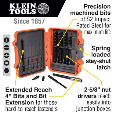 Klein Tools 26 Piece Pro Impact Power Bit Set, large image number 1