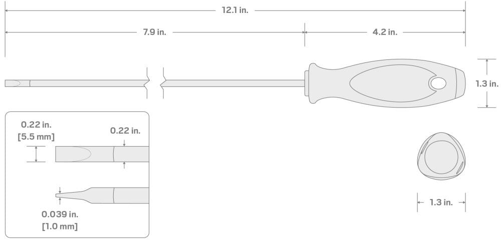 Tekton 5.5 mm Slotted Screwdriver 8 Inch Shank, large image number 6
