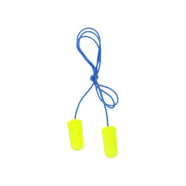 3M E-A-Rsoft Yellow Neons Earplugs 311-1250 Corded Poly Bag Regular Size 200pk
