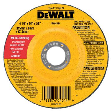 DEWALT 6 In. Metal Grinding Wheel, large image number 0