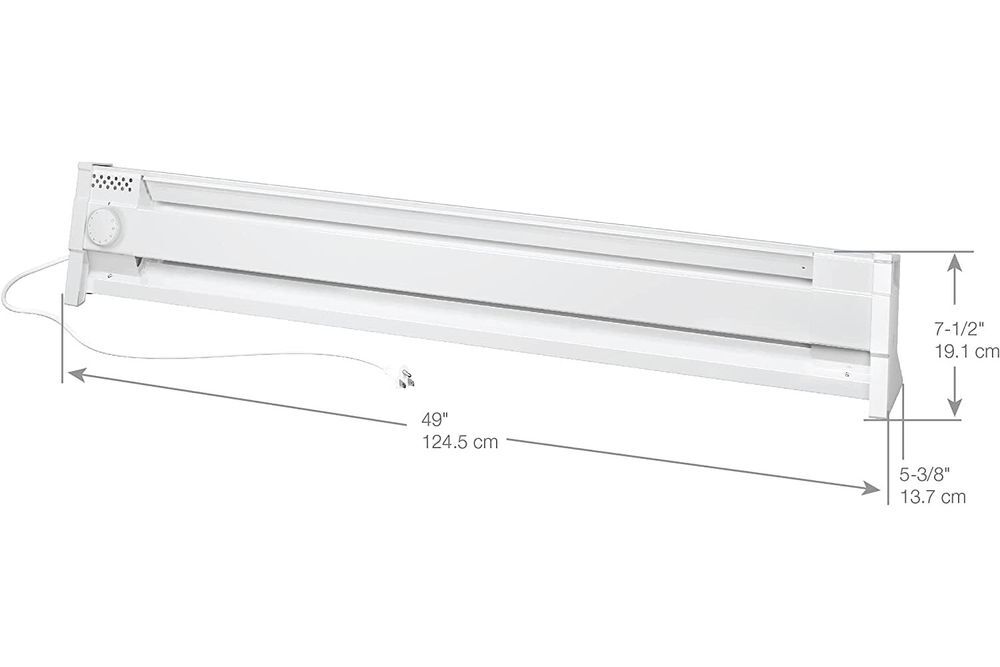 Cadet 4P1500W 120V 1500W 5120 BTU Portable Electric Baseboard Heater White, large image number 4