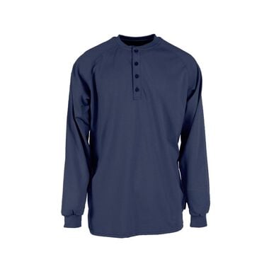 Neese Fire Resistant Cotton Henley Shirt Navy Large