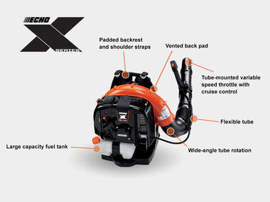 Echo X Series Backpack Blower 63.3cc with Tube-Mounted Throttle, large image number 2