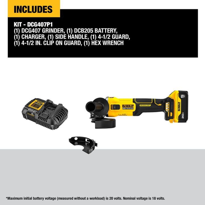 DEWALT 20V MAX 4 1/2 Inch Slide-Switch Grinder Kit, large image number 3