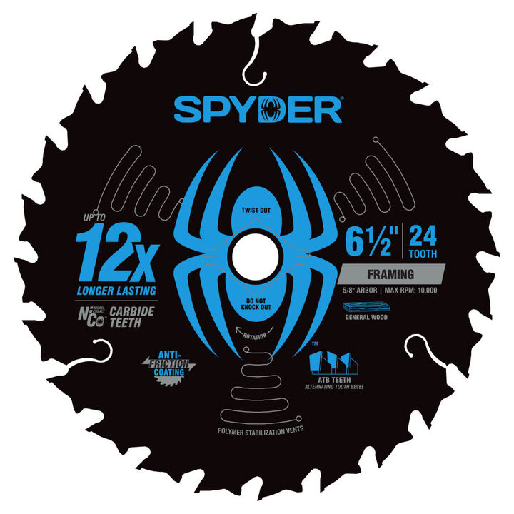 Spyder 6-1/2 Inch 24T Circular Saw Blade for Framing, large image number 1