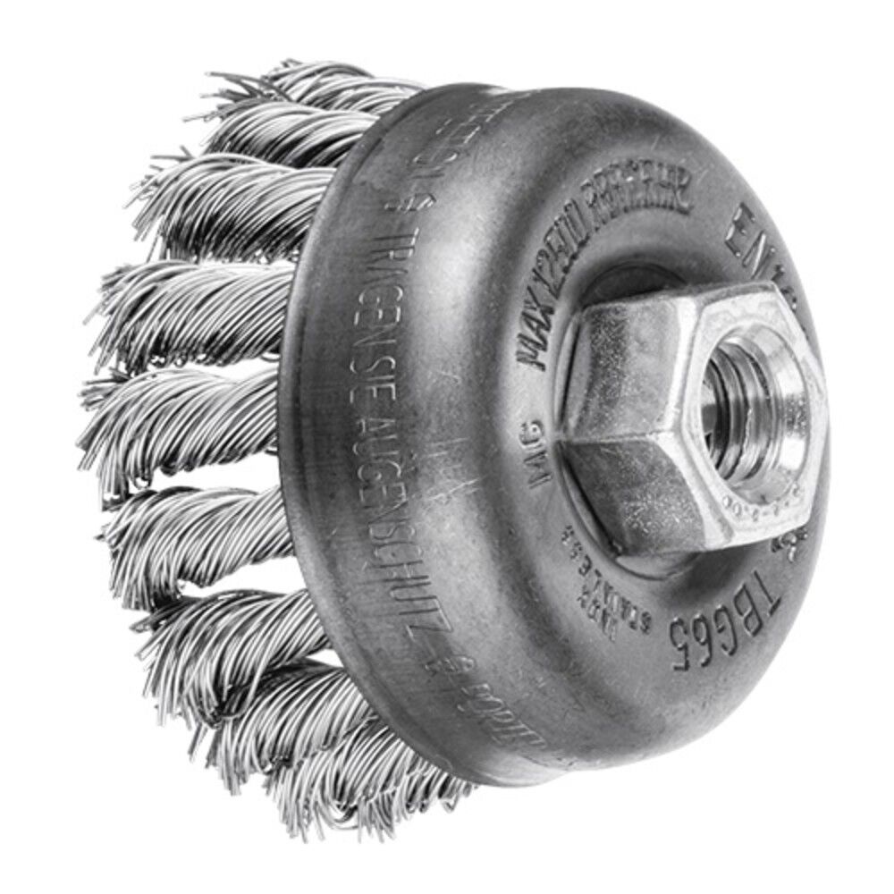 Pferd Knot Wire Cup Brush 2-3/4 Inch Diameter .020 Stainless Steel 5/8-11 Inch Thread, large image number 1