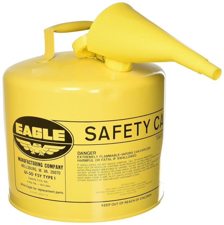 Eagle Manufacturing 5 Gallon Steel Yellow Safety Can for Diesel, large image number 1