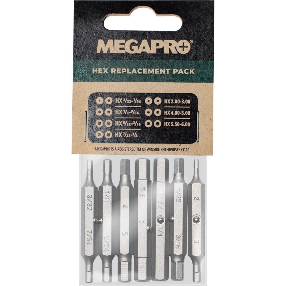 Megapro Replacement Bit Set for Hex 15-in-1 Multi-Bit Screwdriver -7/Pack, large image number 1