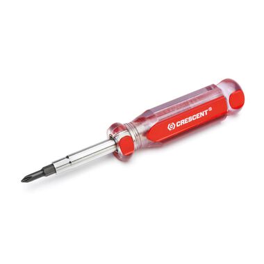 Crescent Interchangeable Bit Screwdriver 6 in 1 with Red Handle