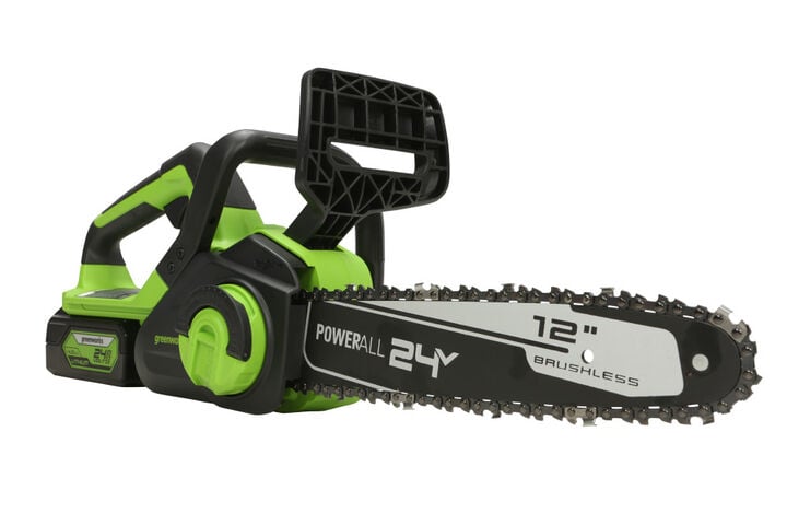 Greenworks 12in 24V Cordless Chainsaw with 4Ah Battery & Charger Kit, large image number 1
