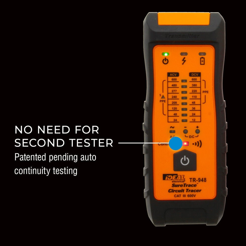 Ideal Industries SureTrace Plus Circuit Tracer 0-600V AC/DC with Continuity Test, large image number 8